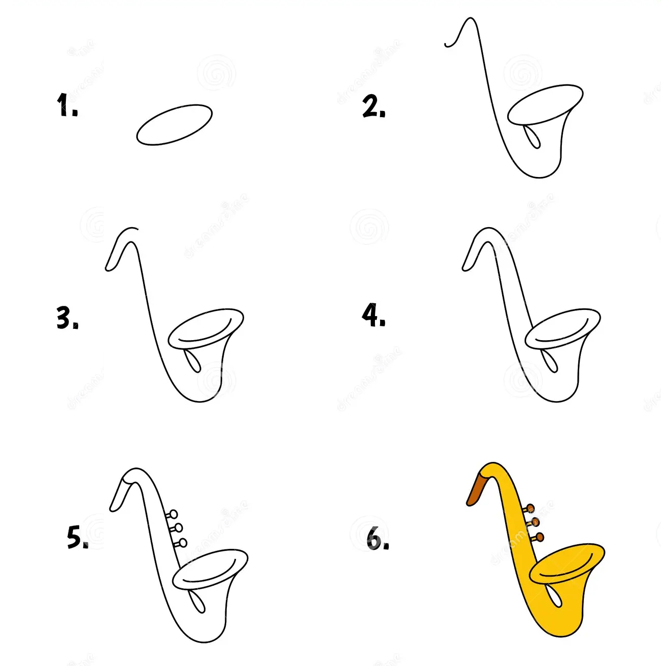 Desenhos de Bom saxofone