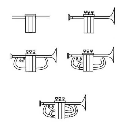 Desenhos de Detalhe da trombeta