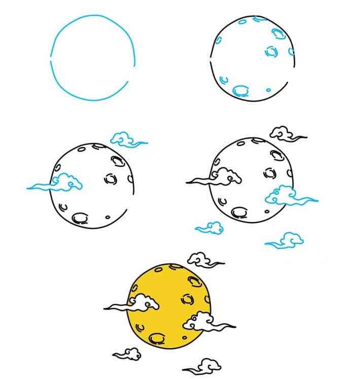 Desenhos de Estampa de lua cheia