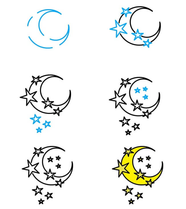 Desenhos de Estampa de lua crescente