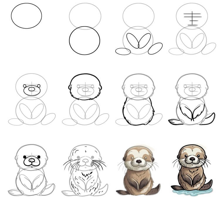 Desenhos de Lontra de rio