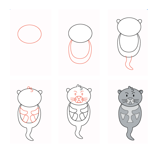 Desenhos de Lontra deitada