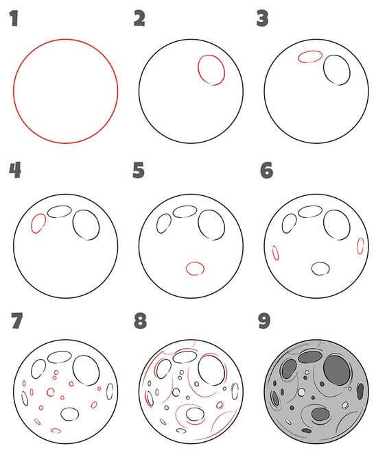 Desenhos de Lua cheia grátis