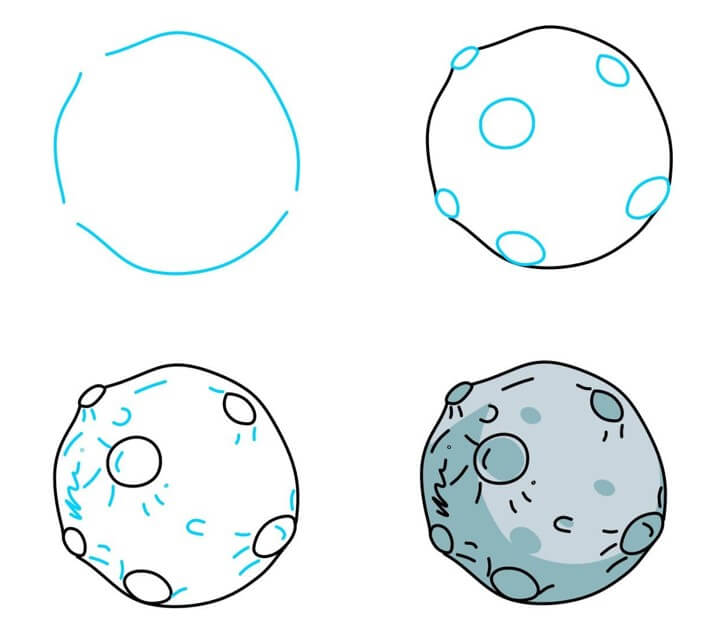 Desenhos de Lua cheia imprimível