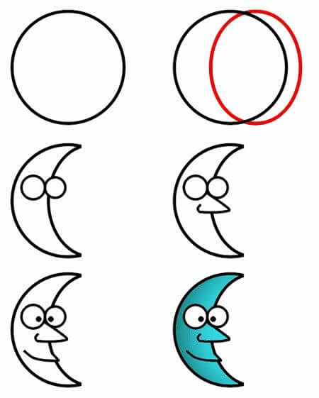 Desenhos de Lua crescente