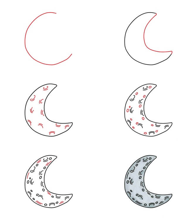 Desenhos de Lua crescente normal