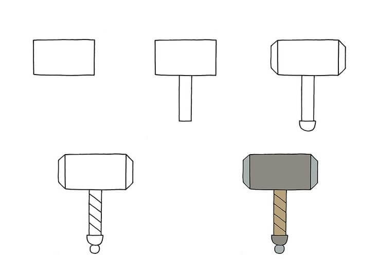 Desenhos de Martelo de Thor básico