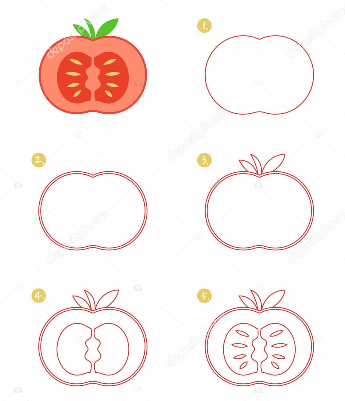 Desenhos de Meio tomate