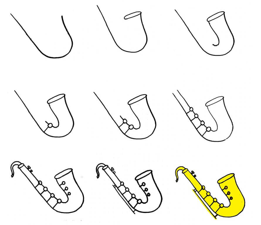 Desenhos de Saxofone adorável