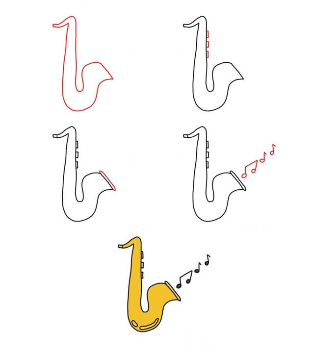 Desenhos de Saxofone básico