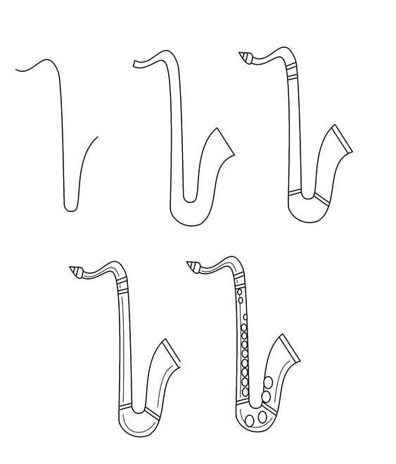 Desenhos de Saxofone Fácil