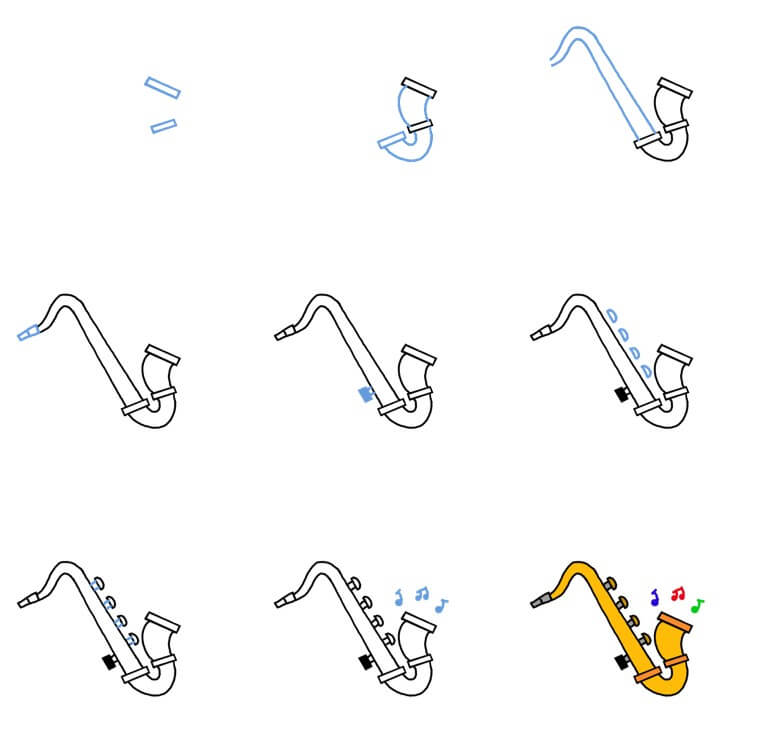 Desenhos de Saxofone grátis