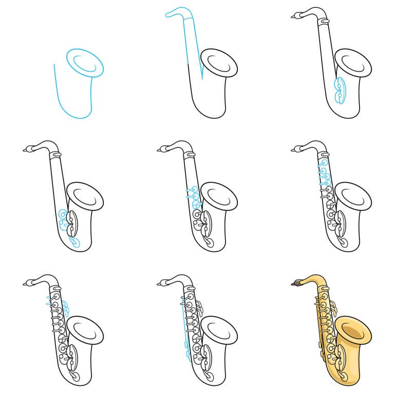 Desenhos de Saxofone perfeito