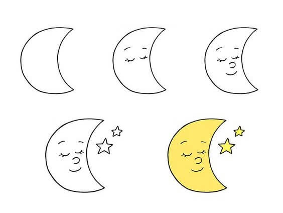 Desenhos de Sono da lua crescente