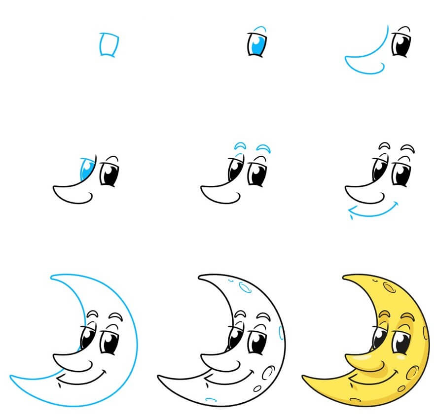 Desenhos de Sorriso de lua crescente