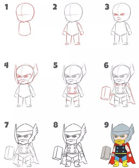 Desenhos de Sorriso de Thor