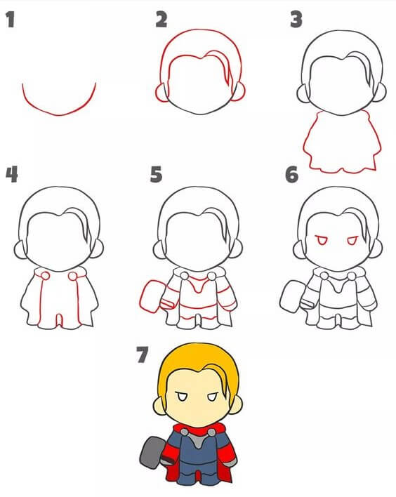 Desenhos de Thor fácil
