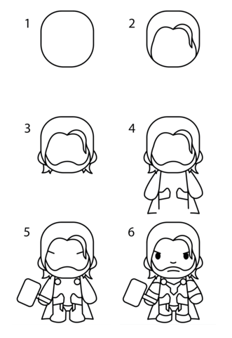 Desenhos de Thor fofo