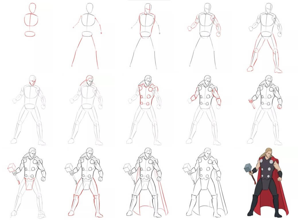 Desenhos de Thor pronto