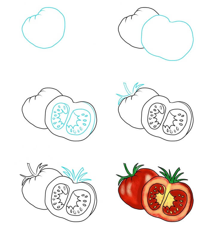 Desenhos de Tomate e meio
