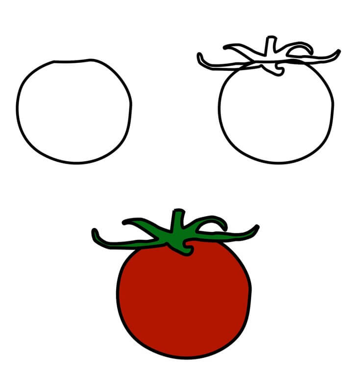 Desenhos de Tomate fácil