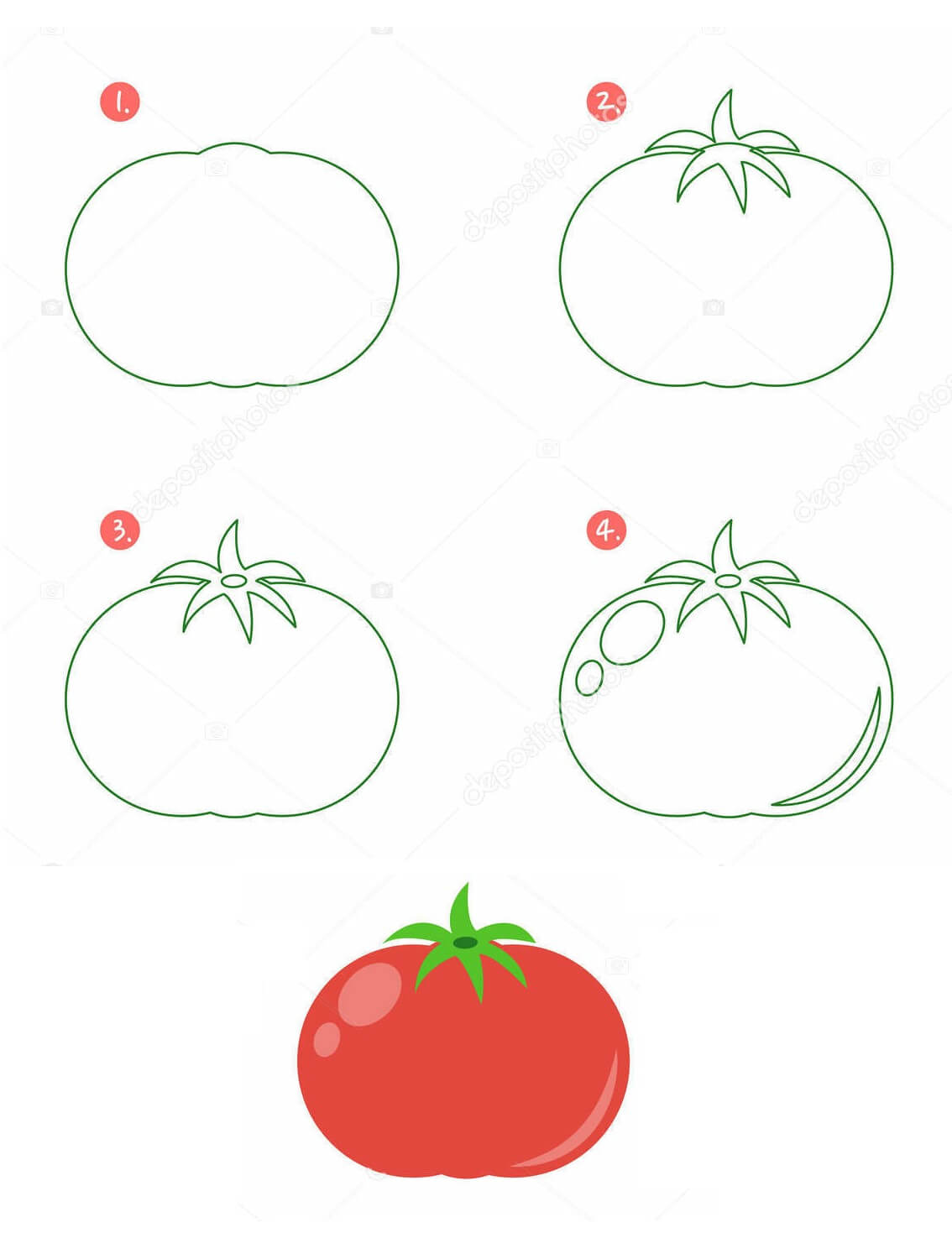 Desenhos de Tomate para crianças