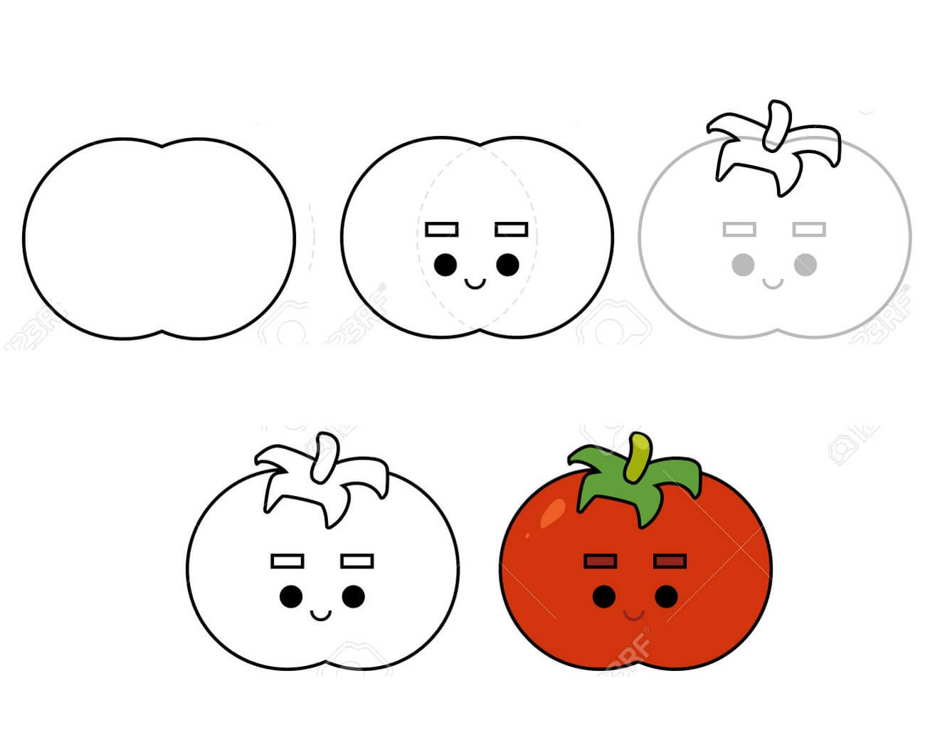 Desenhos de Tomate sorridente
