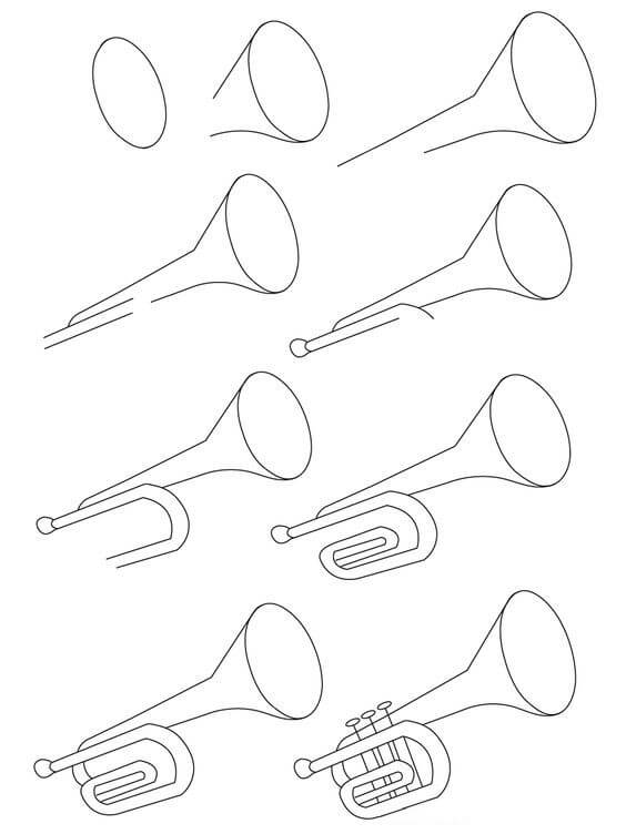 Desenhos de Trombeta arredondada