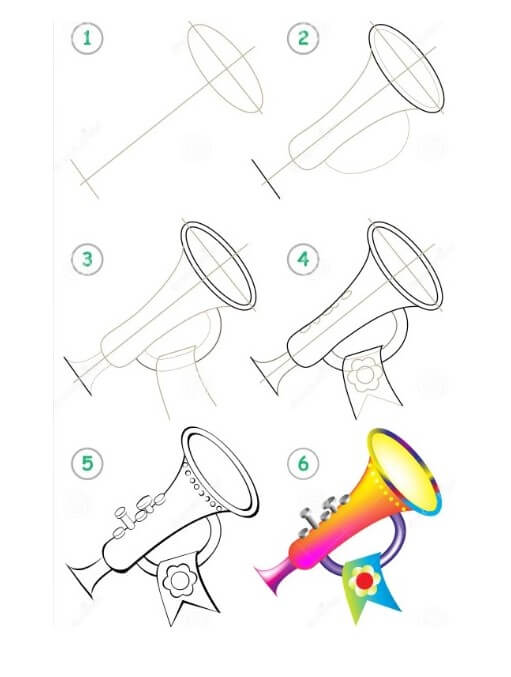 Desenhos de Trombeta colorida