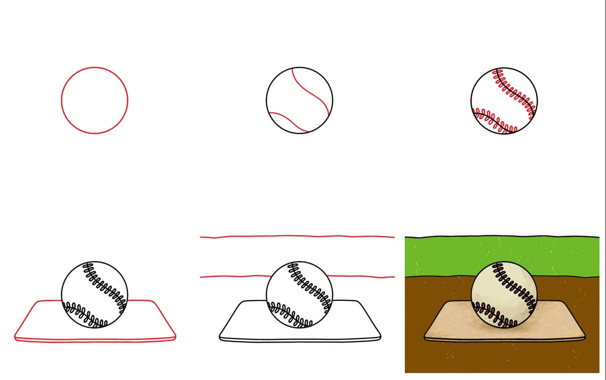 Desenhos de Beisebol no chão