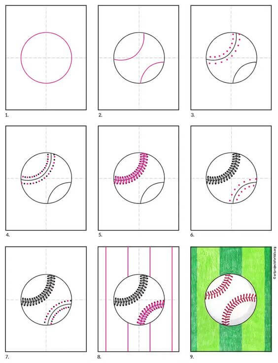 Desenhos de Bela bola de beisebol