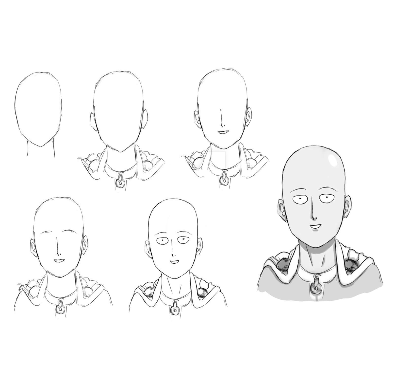 Desenhos de Cabeça de Saitama