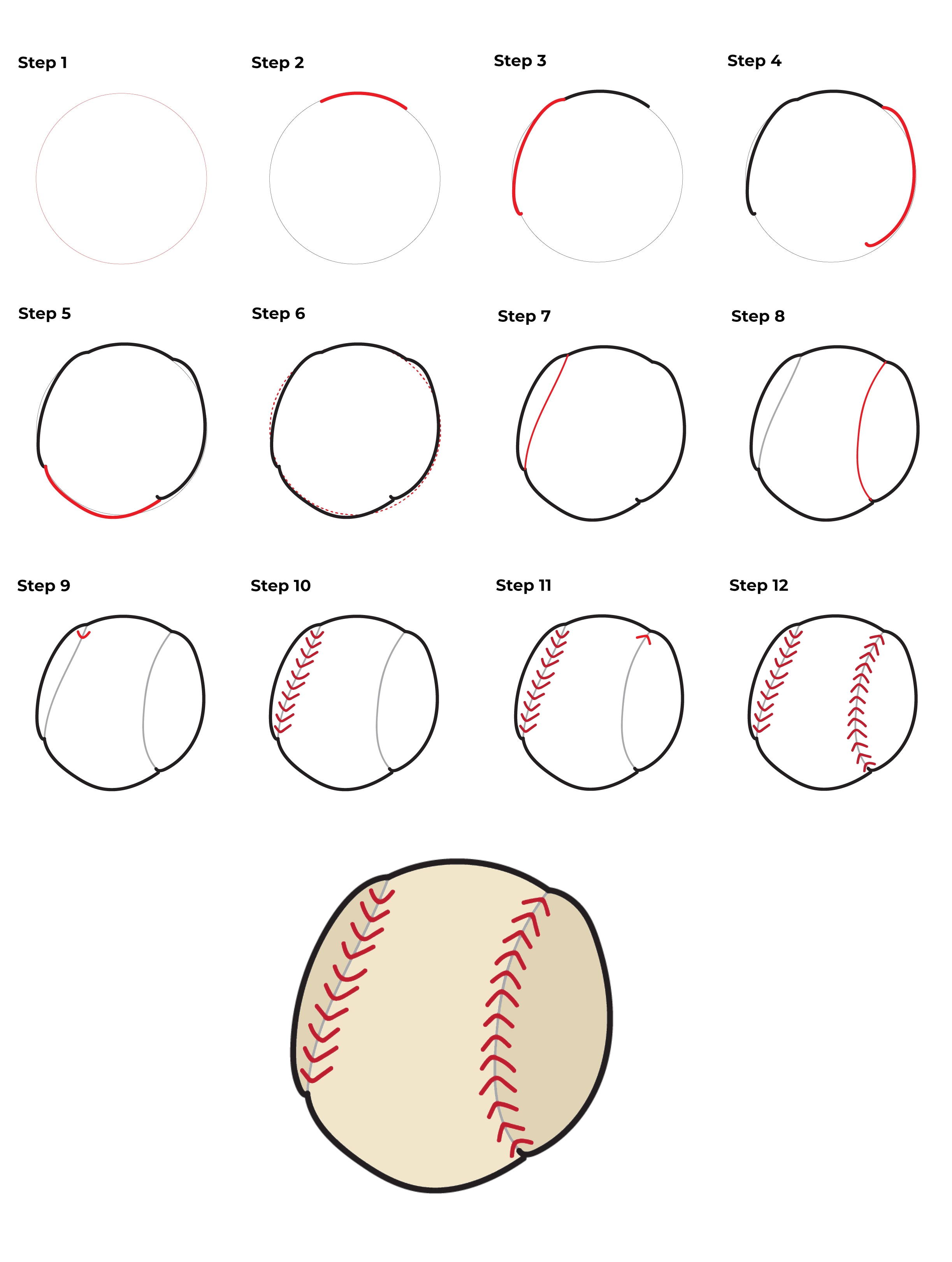 Desenhos de Detalhes do beisebol
