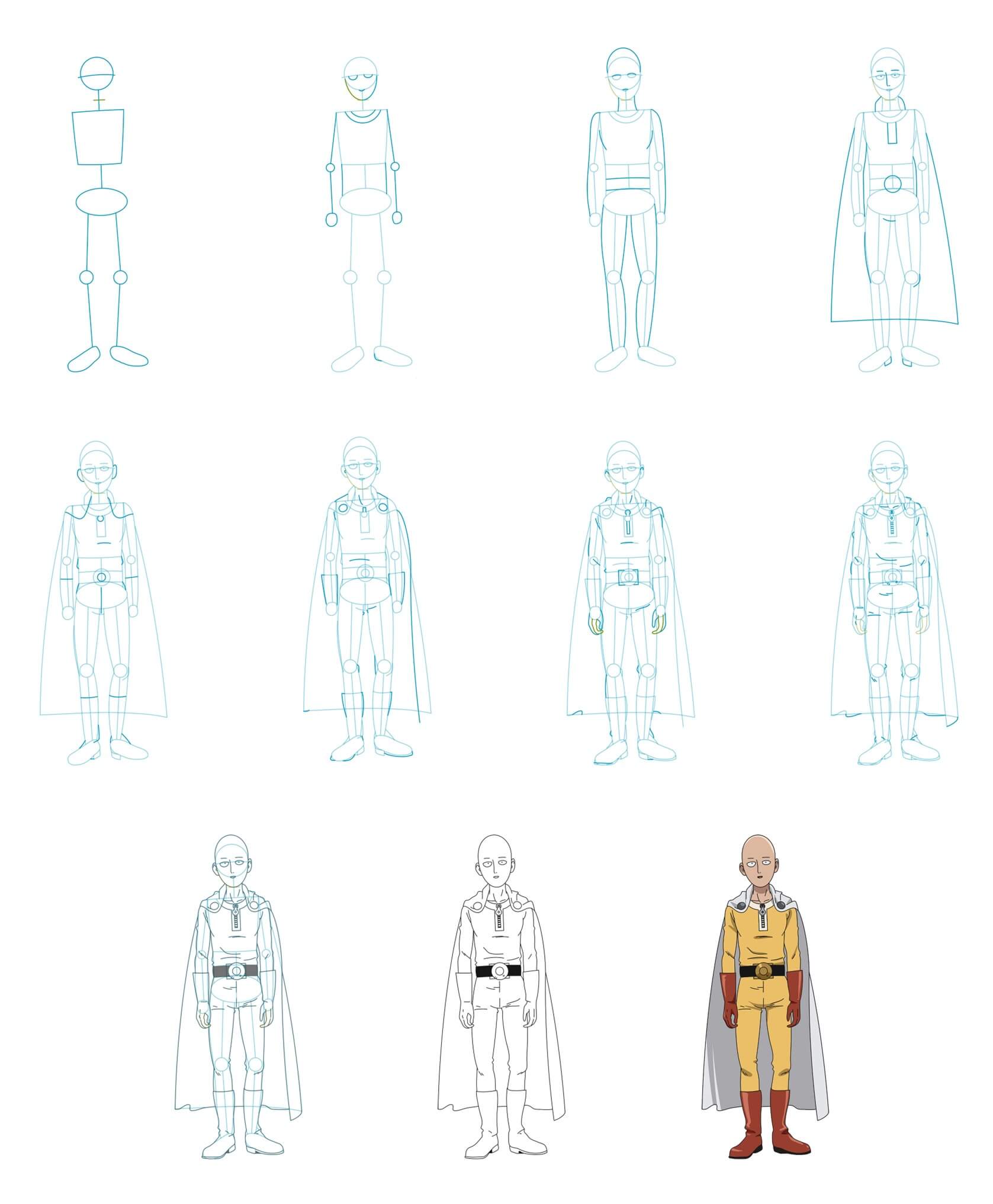Desenhos de Detalhes do Saitama