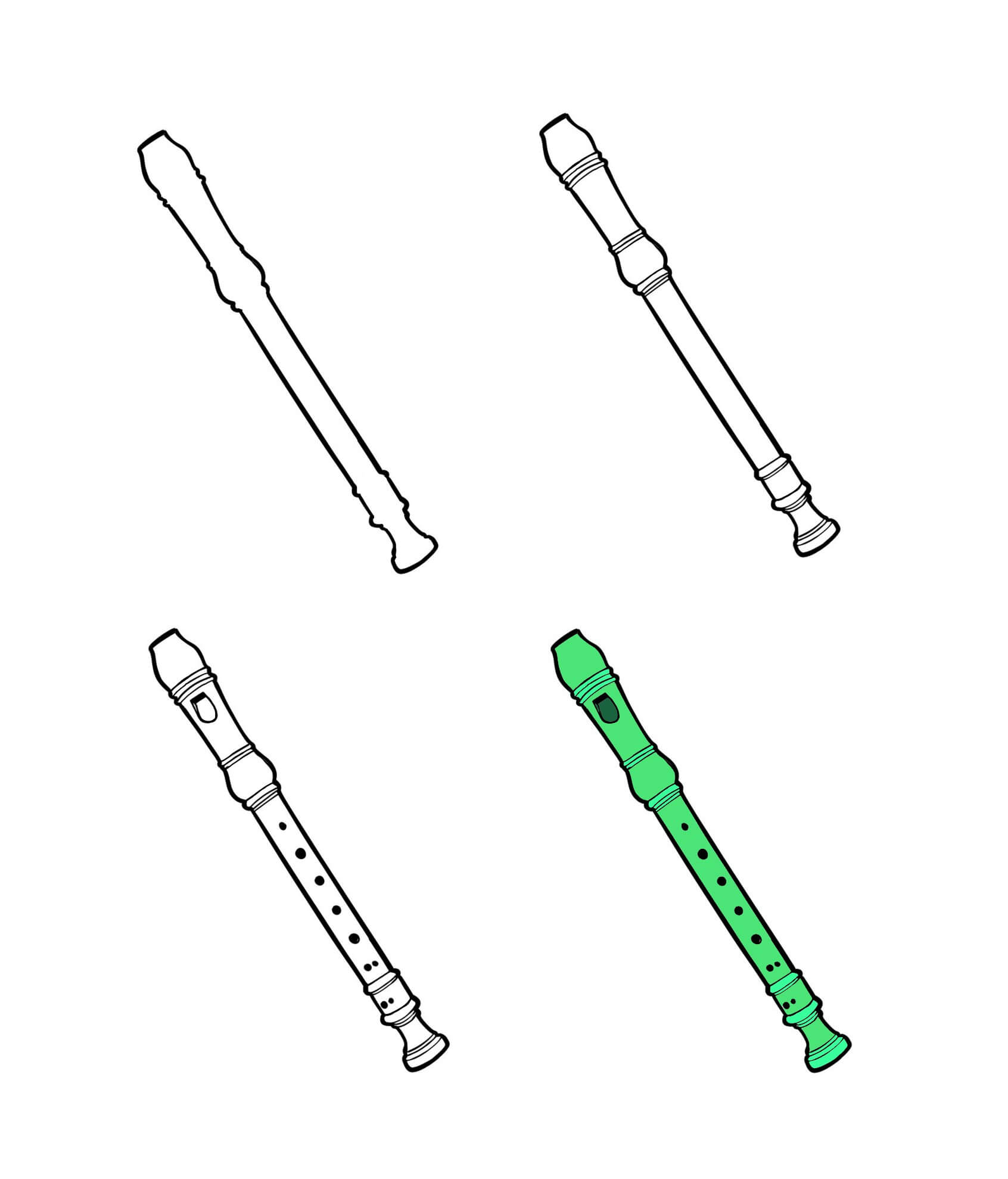 Desenhos de Flauta Verde