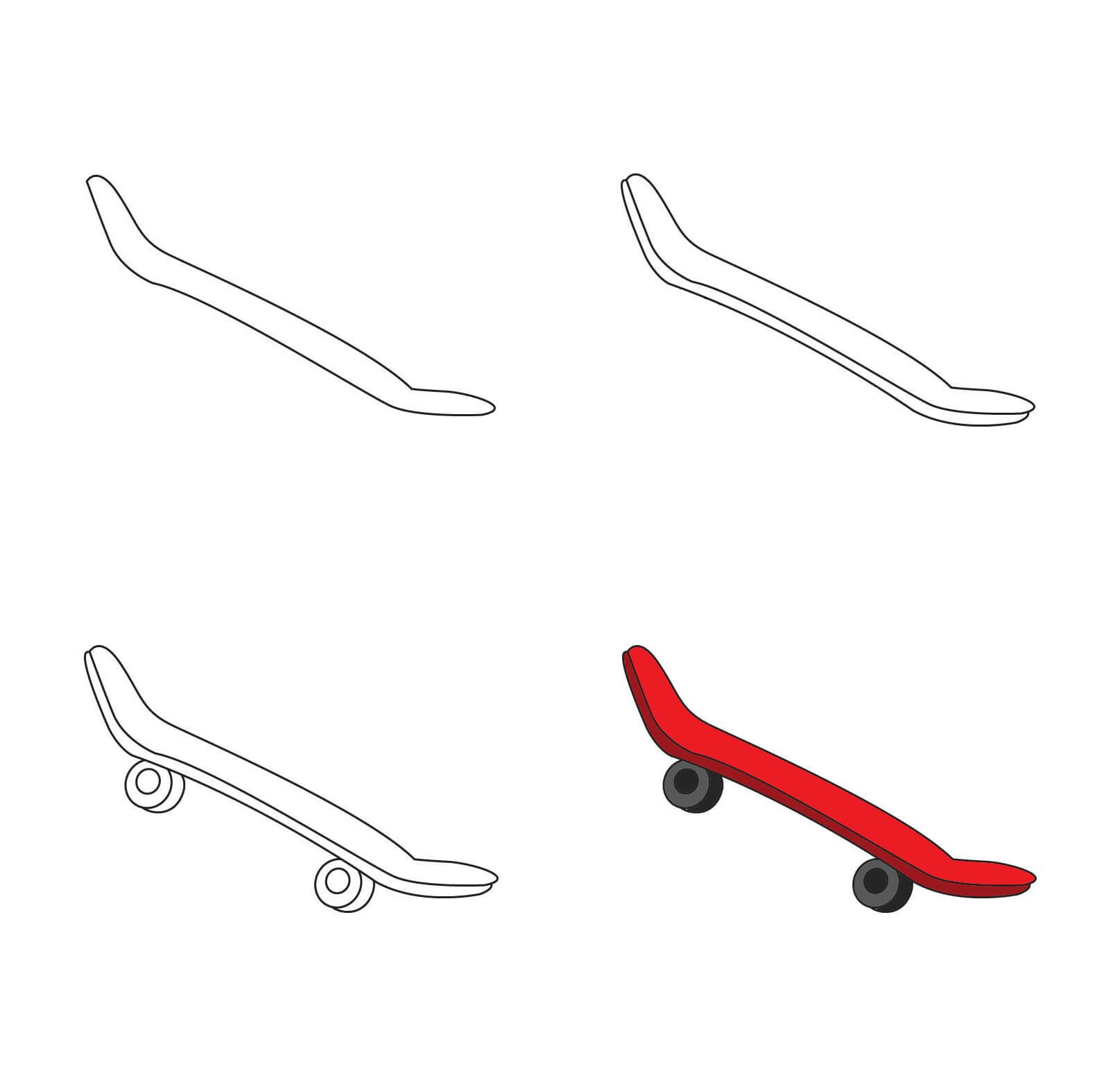 Desenhos de Imagem de skate vermelho