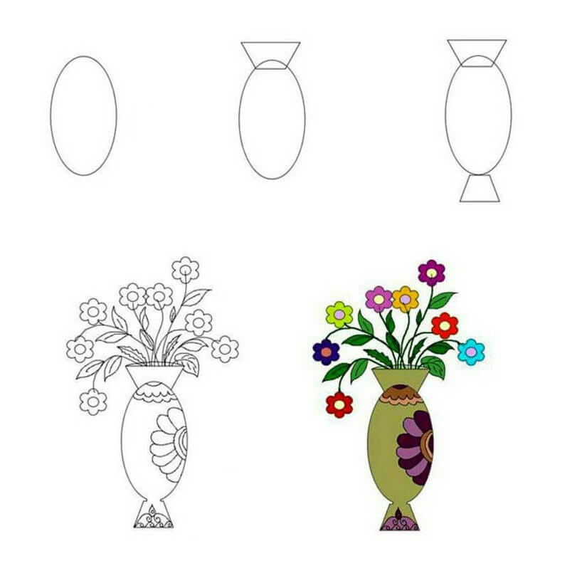 Desenhos de Imagem gratuita de vaso de flores