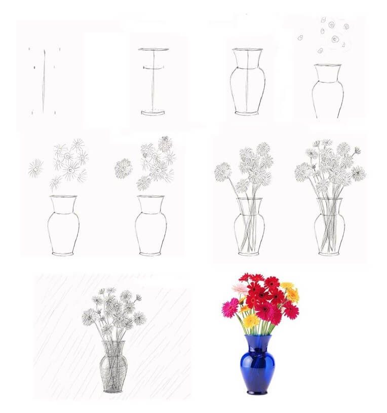 Desenhos de Lindo vaso de flores