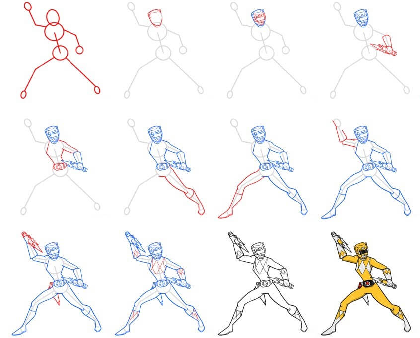 Desenhos de Power Ranger amarelo