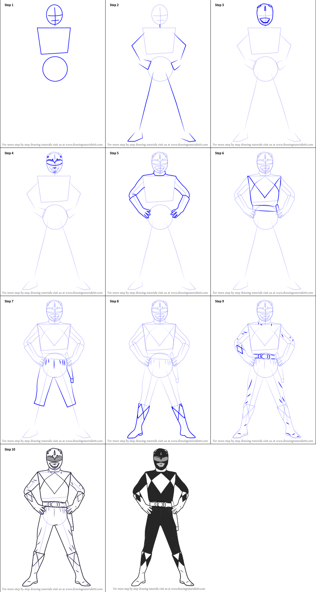 Desenhos de Power Ranger Preto