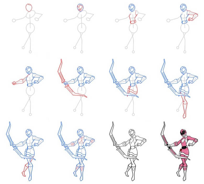 Desenhos de Power Ranger rosa