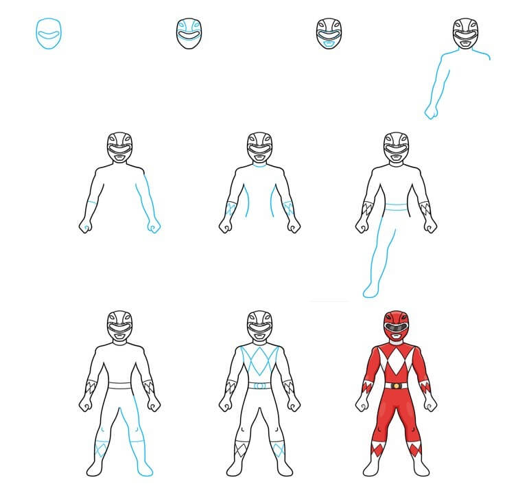 Desenhos de Power Ranger Vermelho