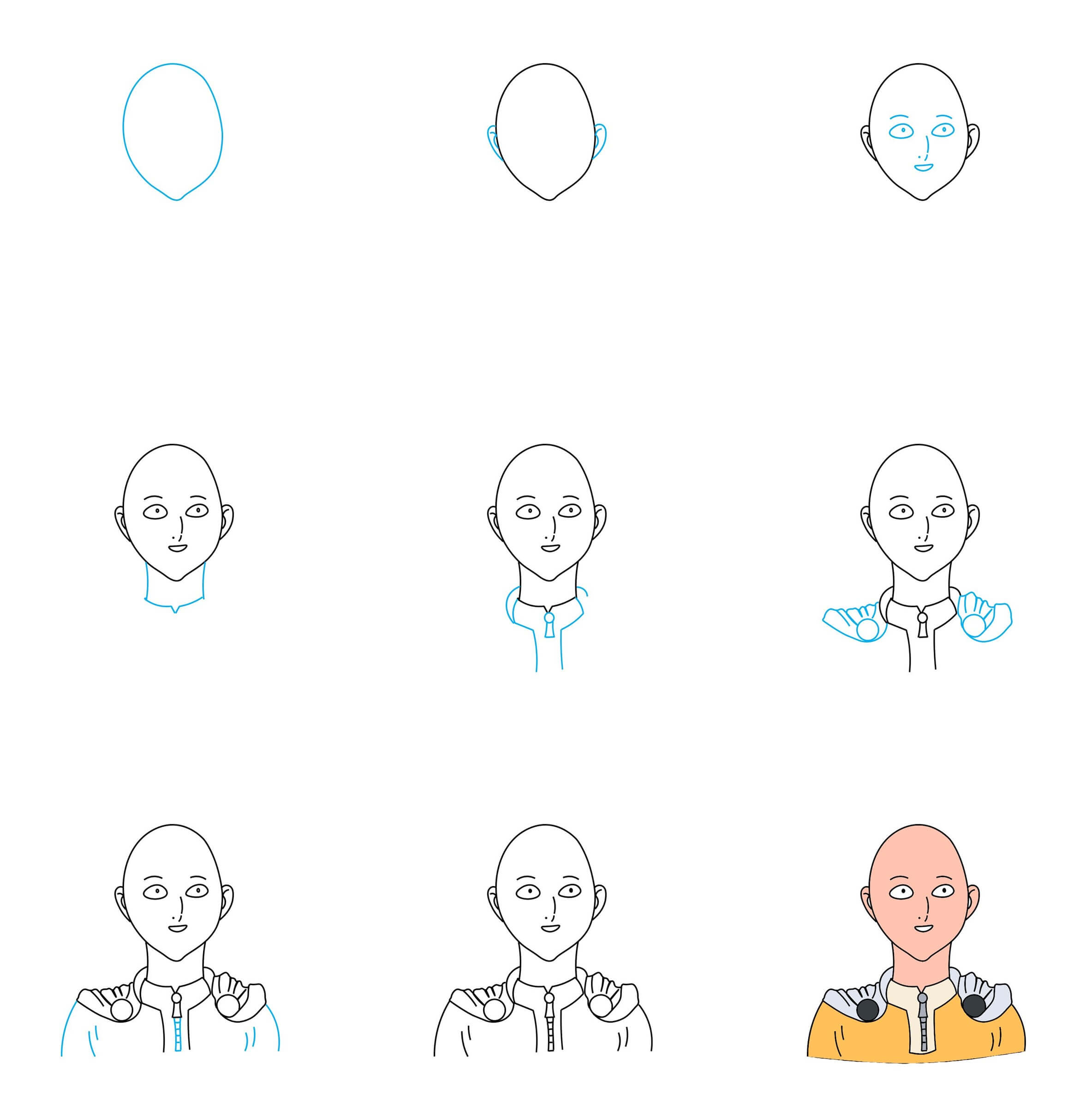 Desenhos de Retrato de Saitama