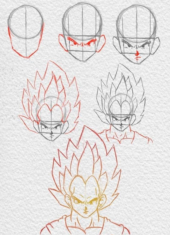 Desenhos de Retrato de Vegeta