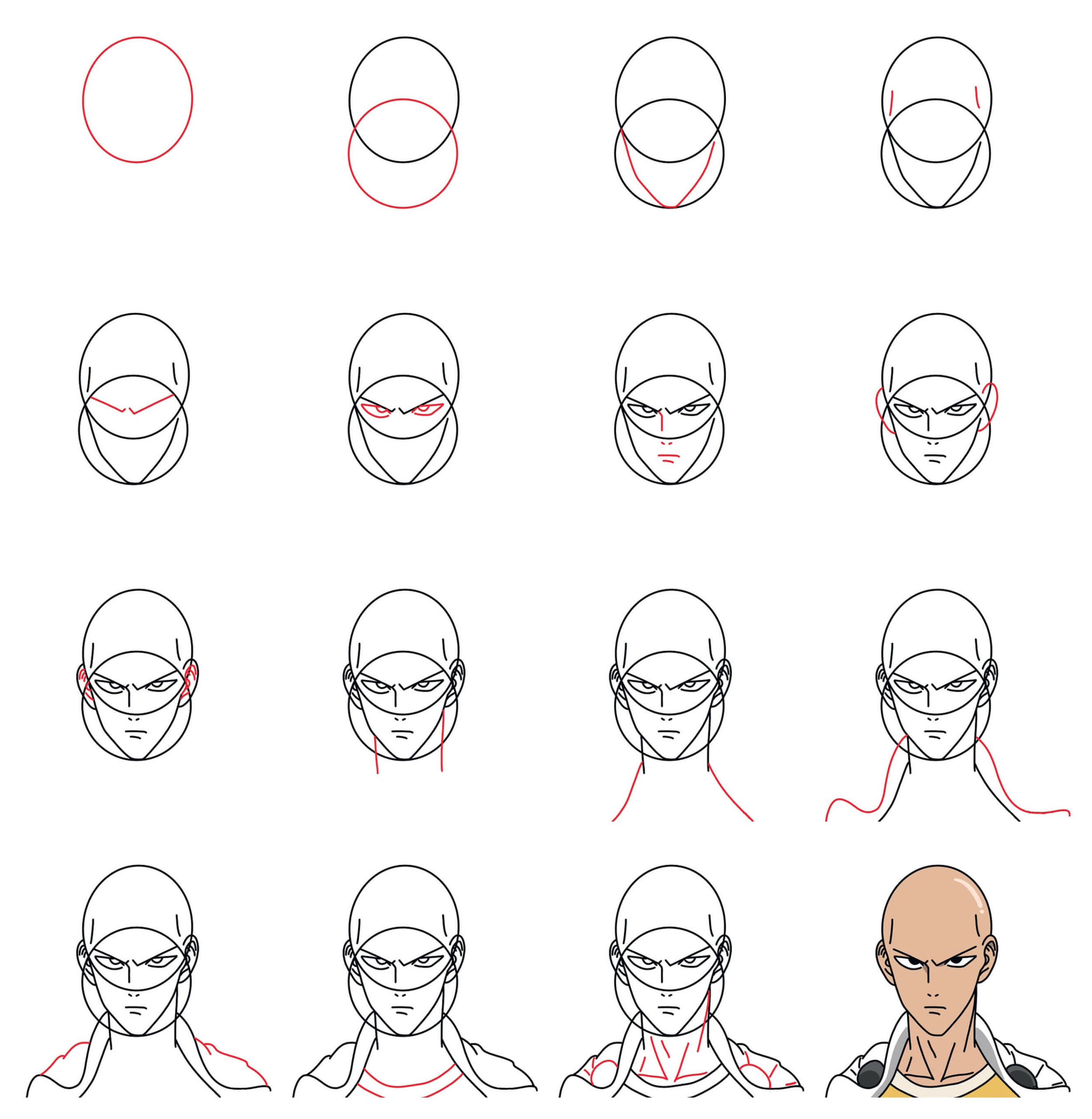 Desenhos de Rosto de saitama