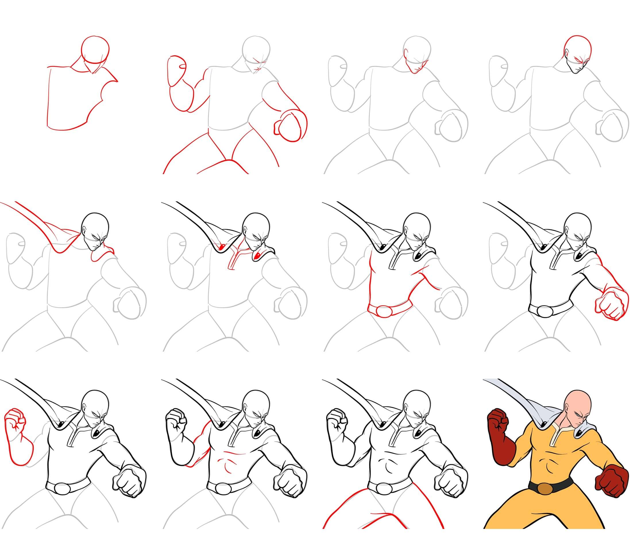 Desenhos de Saitama está furioso