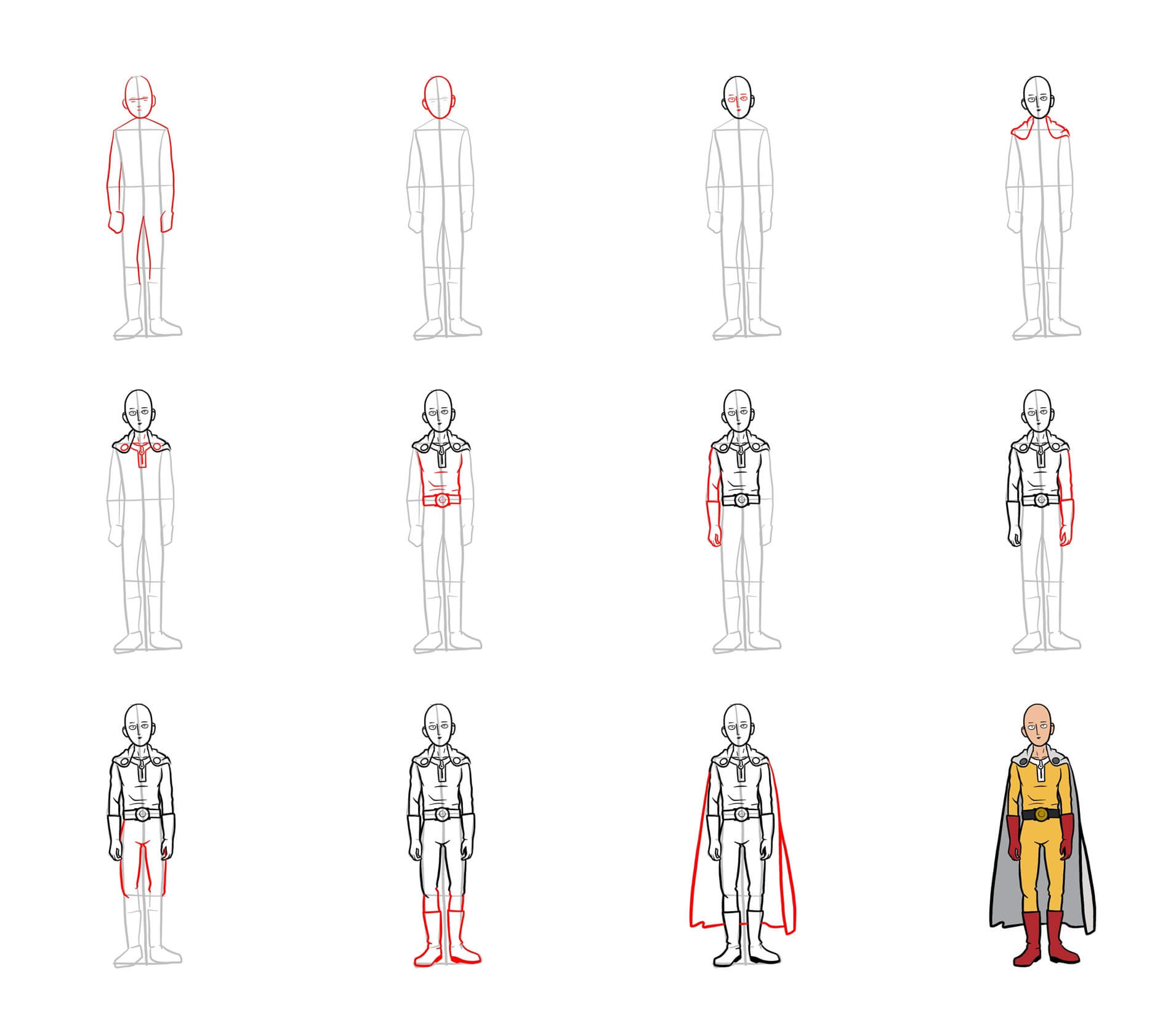 Desenhos de Saitama fácil