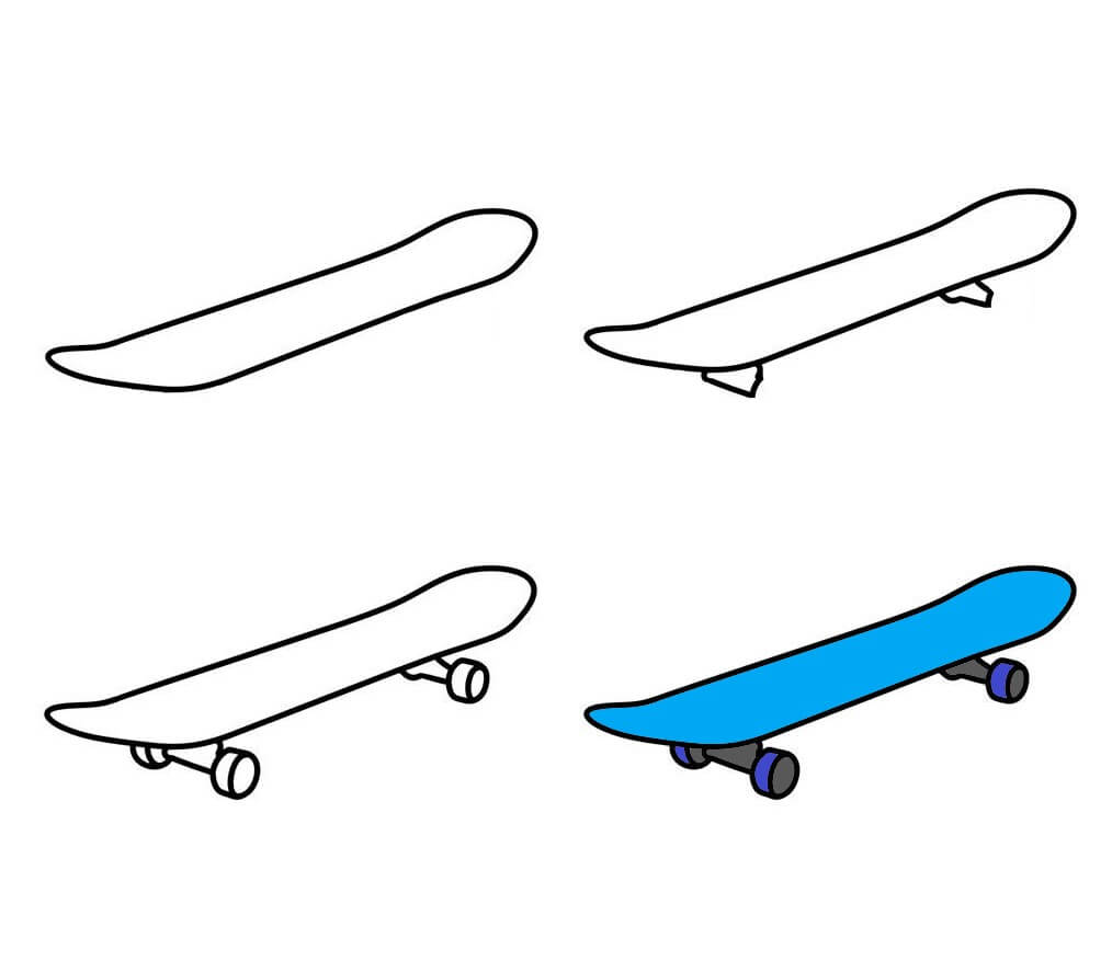 Desenhos de Skate Azul