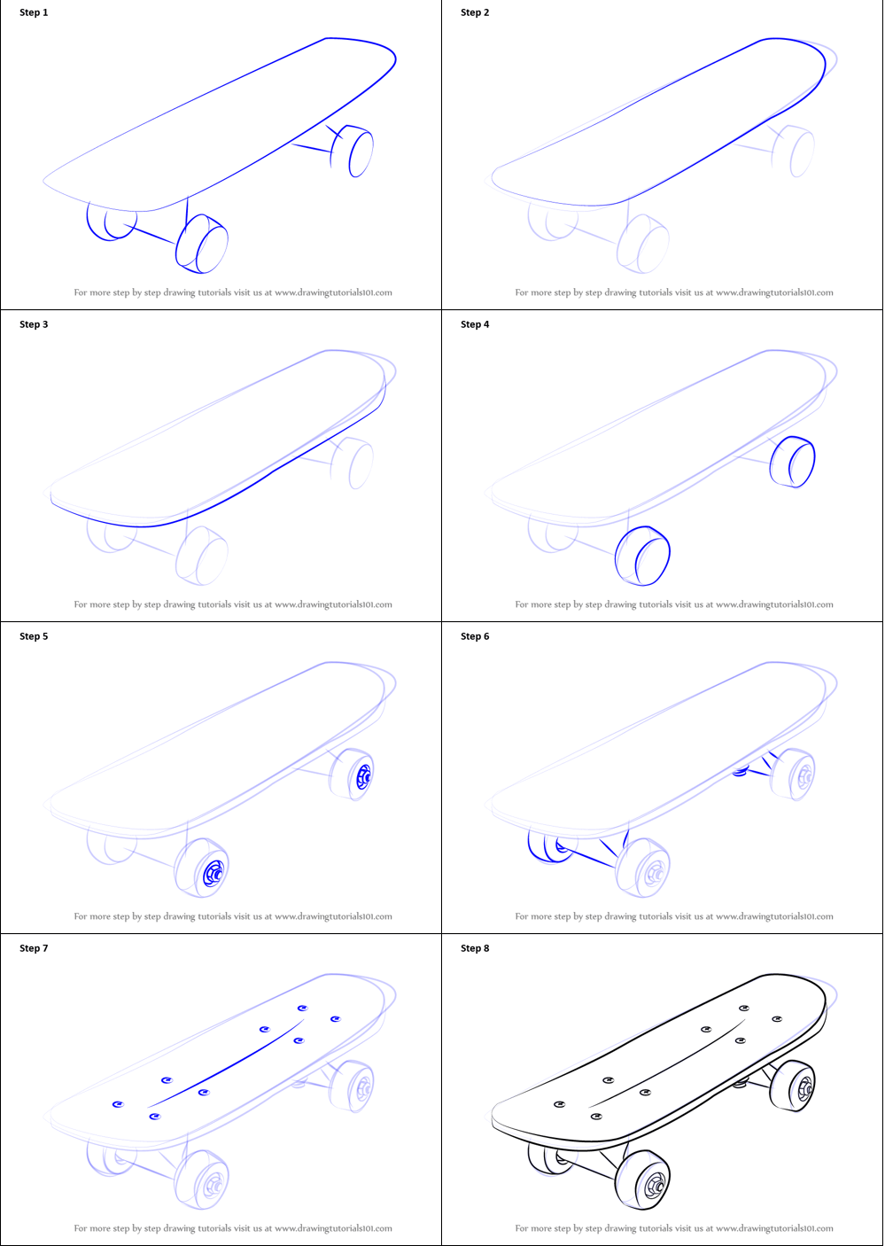 Desenhos de Skate detalhado
