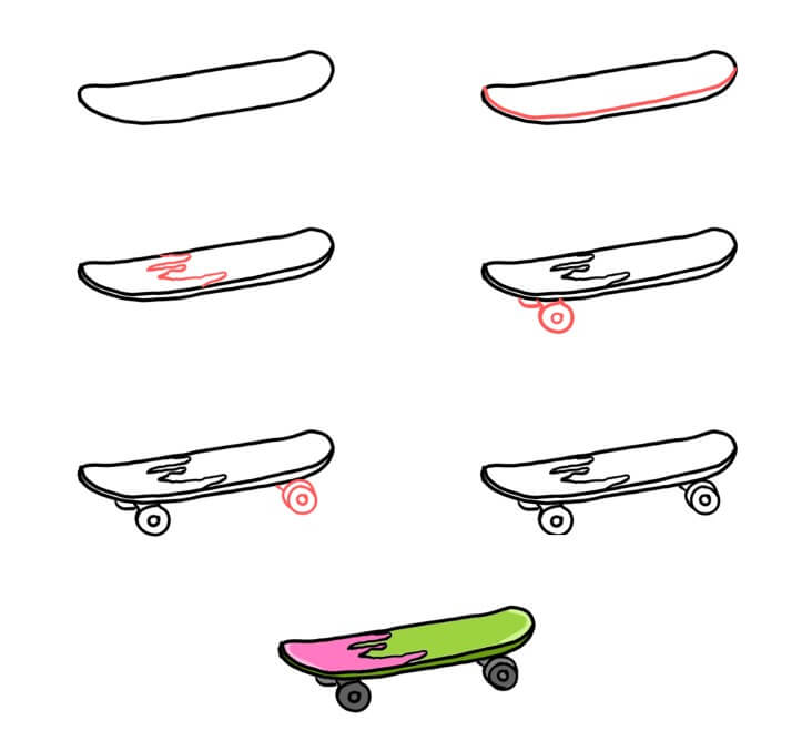 Desenhos de Skate é fácil